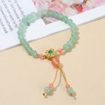 Buddha Stones Green Aventurine Luck Bead Tassel Bracelet Bracelet BS 1
