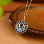 Buddha Stones 999 Sterling Silver Koi Fish Fu Character Lotus Peace Buckle Wealth Necklace Pendant Necklaces & Pendants BS 6