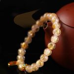 Buddha Stones Tibetan Incense Ash Liuli Glass Bead Lucky Fortune Fu Character Charm Bracelet Bracelet BS 8