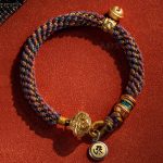 Buddha Stones 925 Sterling Silver Chinese Zodiac Natal Buddha Om Mani Padme Hum Luck Bell Braided String Bracelet Bracelet BS main