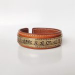 Buddha Stones 2Pcs Om Mani Padme Hum Dragon Phoenix Copper Leather Peace Cuff Bracelet Bangle Bracelet Bangle BS Lotus&Om Mani Padme Hum