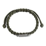 Buddha Stones 925 Sterling Silver Bullet Design Braided Rope Bracelet Bracelet BS 11