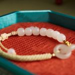 Buddha Stones Natural Hetian Jade Bead Double Peace Buckle Fu Character Abundance Braided Bracelet Bracelet BS 15