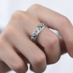 Buddha Stones 999 Sterling Silver Auspicious Clouds Engraved Blessing Adjustable Ring Ring BS 8
