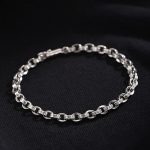 Buddha Stones 925 Sterling Silver Om Mani Padme Hum Carved Design Creativity Metal Bracelet Bracelet BS 3