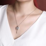 Buddha Stones 925 Sterling Silver Plated Gold Hetian White Jade Butterfly Blessing Necklace Pendant Necklaces & Pendants BS 11