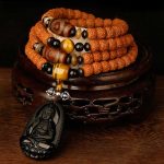 Tibet 108 Mala Beads Rudraksha Bodhi Seed Chinese Zodiac Natal Buddha Wealth Charm Bracelet Mala Bracelet BS 21