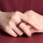 Buddha Stones Cinnabar Om Mani Padme Hum Auspicious Clouds Blessing Ring Ring BS 7