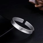 Buddha Stones 999 Sterling Silver Yin Yang Auspicious Clouds Balance Harmony Bracelet Bracelet Bangle BS 12