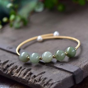 Buddha Stones Jade Abundance Luck Blessing Bracelet Bangle Bracelet BS Jade