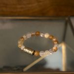 Buddha Stones White Crystal Red Hematoid Quartz Gold Rutilated Quartz Purple Phantom Protection Bracelet Bracelet BS 15