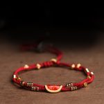 Buddha Stones Handmade Cinnabar Dumplings Design Luck Braided Red Rope Bracelet Bracelet BS 9