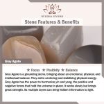 Buddha Stones Natural Gray Agate Peace And Joy Charm Balance Double Wrap Bracelet Bracelet BS 7