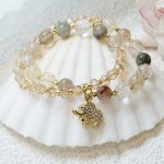 Buddha Stones Rose Quartz Elephant Healing Energy Charm Bracelet Bracelet BS 7