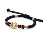 Buddha Stones FengShui Lucky Red String Couple Bracelet Bracelet BS Black (Bracelet Size 14+10cm)
