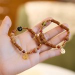 Buddha Stones Tibetan Bodhi Seed Black Onyx Smoky Quartz Om Mani Padme Hum Fu Character Wealth Bracelet Bracelet BS main
