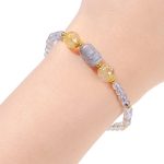 Buddha Stones Moonstone Strawberry Quartz Tourmaline PiXiu Healing Bracelet Bracelet BS 2