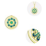 Buddha Stones 925 Sterling Silver Lotus Flower Floral Zircon Enlightenment Rotatable Necklace Pendant Necklaces & Pendants BS 6