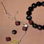 Buddha Stones Natural Gold Sheen Obsidian Rainbow Obsidian Om Mani Padme Hum Fu Character Healing Bracelet Bracelet BS 31