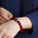 Buddha Stones 925 Sterling Silver Chinese Zodiac Natal Buddha Cinnabar Om Mani Padme Hum Calm Bracelet Bracelet BS 16