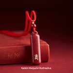 Buddha Stones Chinese Zodiac Natal Buddha Cinnabar Amulet Protection String Necklace Pendant Necklaces & Pendants BS Red Rabbit-Manjushri Bodhisattva