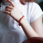 Buddha Stones Natural Red Agate Blessing Letter Confidence Bracelet Bracelet BS 2
