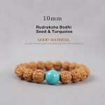 Buddhastoneshop Tibet Rudraksha Bodhi Seed Dzi Bead Amber Turquoise Wealth Bracelet