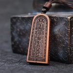 Buddha Stones Lightning Struck Jujube Wood Taoist Five Thunder Order Luck Protection Necklace Pendant 4
