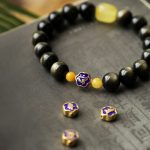 Buddha Stones 925 Sterling Silver Chinese Zodiac Natal Buddha Natural Gold Sheen Obsidian Amber Wealth Protection Bracelet Bracelet BS 12