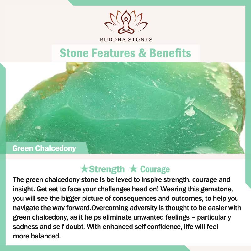Buddha Stones Green Chalcedony Hollow Pattern Strength Adjustable Ring Ring BS 1