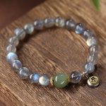 Buddha Stones Chinese Zodiac Natal Buddha 925 Sterling Silver Natural Moonstone Hetian Jade Positive Bracelet Bracelet BS 1