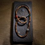 Buddha Stones Tibetan Bodhi Seed Amber Dzi Bead Agate Zakiram Goddess of Wealth Beads Triple Wrap Bracelet Bracelet BS 4