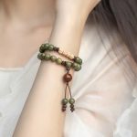 Buddha Stones Green Sandalwood Positive Peace Bracelet Bracelet BS 3