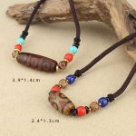 Buddha Stones Tibetan Nine-Eye Dzi Bead Three-eyed Dzi Bead Protection String Necklaces Pendant Necklaces & Pendants BS 1