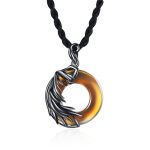 Buddha Stones Obsidian Chalcedony Meditation Round Pendant Necklace Necklaces & Pendants BS Obsidian Pendant