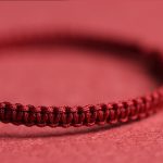 Buddha Stones Four Leaf Clover Five-petal Flower Cinnabar Blessing Red String Bracelet Bracelet BS 5