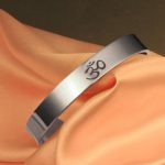 Buddha Stones Tibetan OM Symbol Mindfulness Cuff Bracelet Bangle Bracelet Bangle BS 1