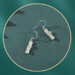 Buddha Stones 925 Sterling Silver Hetian Jade Chrysoberyl Cat Eye Red Agate Bamboo Luck Drop Earrings Earrings BS 8