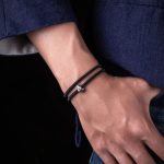Buddha Stones 925 Sterling Silver Fu Character Blessing Handmade Braided Bracelet Bracelet BS 14