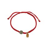 Buddha Stones 925 Sterling Silver Hetian Jade Blessing Wealth Red String Bracelet Bracelet BS 7