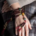 Buddha Stones Natural Tibet 108 Mala Beads Purple Bodhi Seed Hetian Cyan Jade Copper Dorje Peace Bracelet Mala Bracelet BS 12