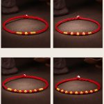 Buddha Stones 999 Gold Beads Luck King Kong Knot Handmade Braided Protection Bracelet Bracelet BS 19