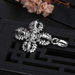 Buddha Stones 925 Sterling Silver Double Dorje Vajra Spiritual Strength Necklace Pendant Necklaces & Pendants BS 2