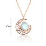 Buddha Stones 925 Sterling Silver Moonstone Moon Pattern Love Necklace Pendant Necklaces & Pendants BS 7