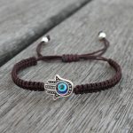 Buddha Stones Handmade Hamsa Symbol Protection Luck String Bracelet Bracelet BS Brown(Bracelet Size 16-24cm)