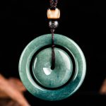 Buddha Stones Natural Round Jade Peace Buckle Luck Prosperity Necklace Pendant Necklaces & Pendants BS 5