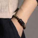Buddha Stones Tibet Ebony Wood Copper Peace Balance Beaded Bracelet Bracelet BS 1