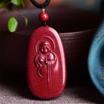 Buddha Stones Laughing Buddha Yin Yang Chinese Zodiac Gourd Natural Cinnabar Blessing Necklace Pendant Necklaces & Pendants BS Laughing Buddha 38*21*8mm