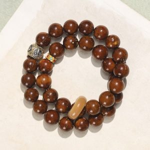 Buddha Stones Tibetan Natural Purple Gold Rat Bodhi Seed Wealth Double Wrap Bracelet Bracelet BS Purple Gold Rat(Wealth♥Blessing)(Wrist Circumference 15cm)