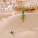 Buddha Stones 925 Sterling Silver Cyan Jade Beads Healing Necklace Pendant Necklaces & Pendants BS Five Cyan Jade Beads